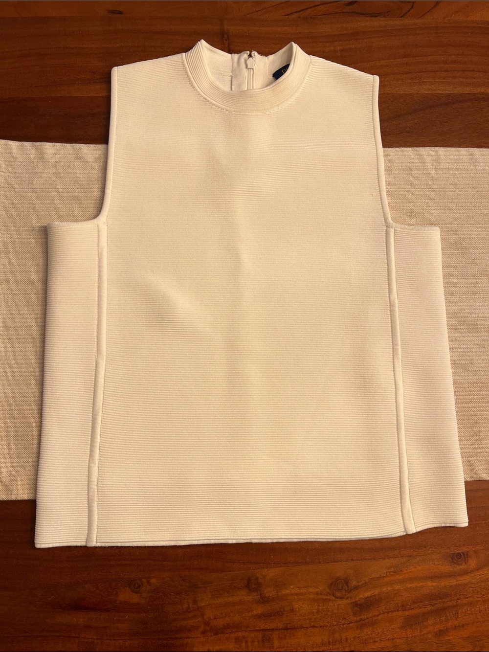 Ralph Lauren Cream Ribbed Sleeveless Tank Top